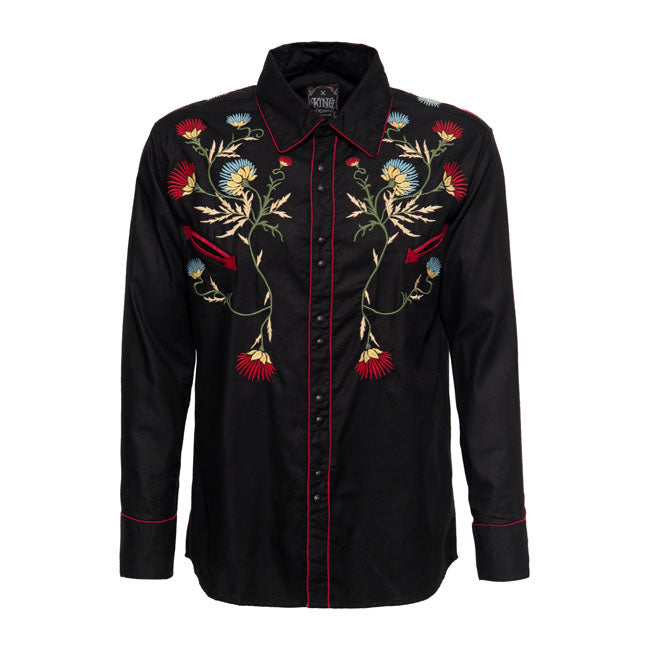 King Kerosin Rodeo Flowers Shirt Black