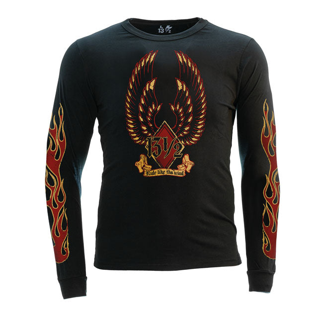 13 And A Half Magazine Ride Like The Wind Long Sleeves T-Shirt Black