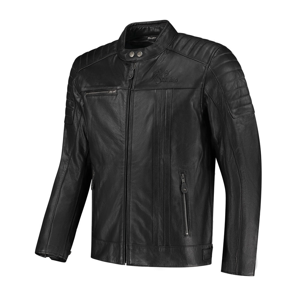 Rusty Stitches Cooper Leather Jacket Black - FREE UK Delivery, FREE 365 Day Returns | Moto Central