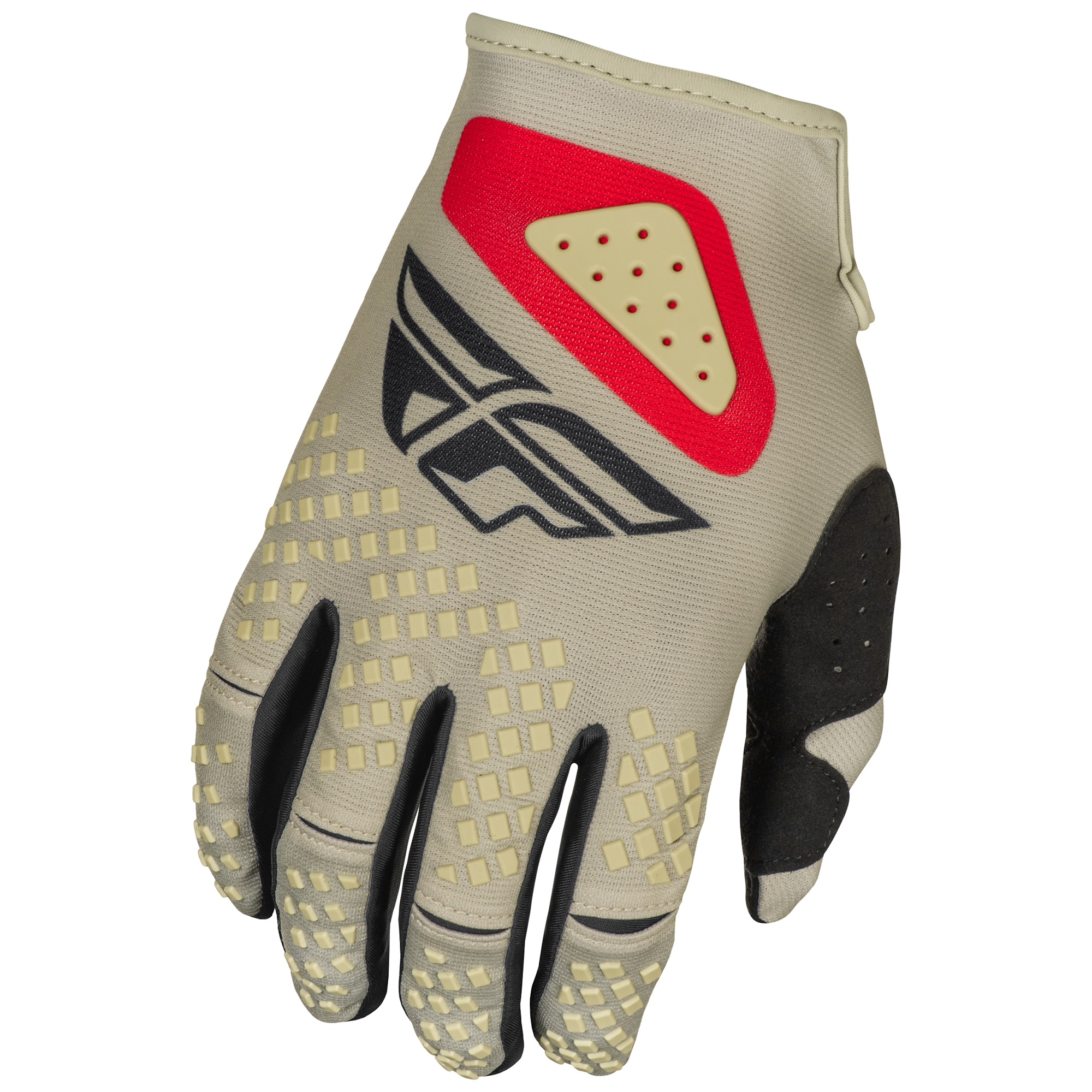 Fly Racing Kinetic SYM MX Gloves Light Grey / Red / Black - FREE UK Shipping, FREE 365 Day Returns | Moto Central