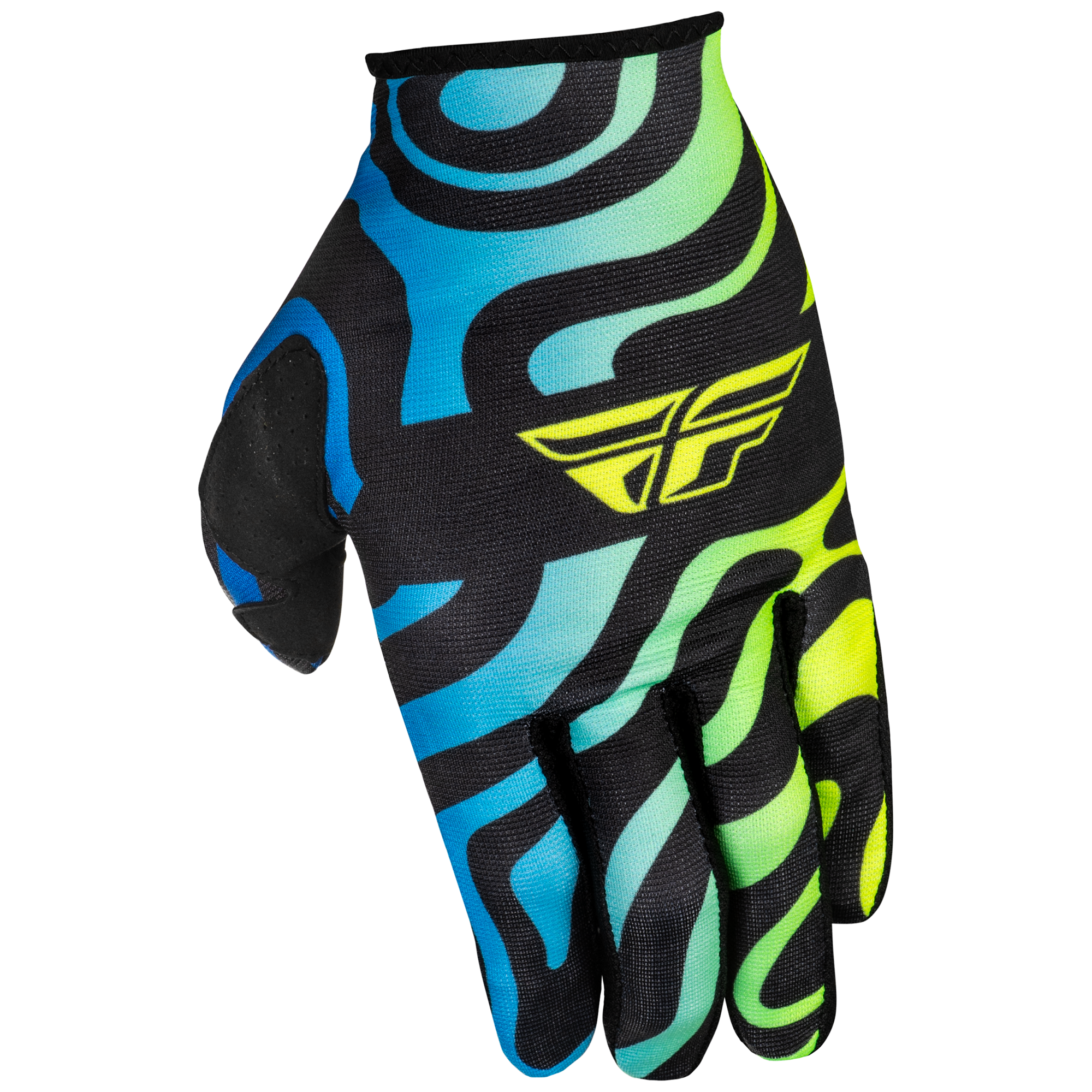 Fly Racing Lite MX Gloves Zen Black / Blue / Yellow - FREE UK Shipping, FREE 365 Day Returns | Moto Central