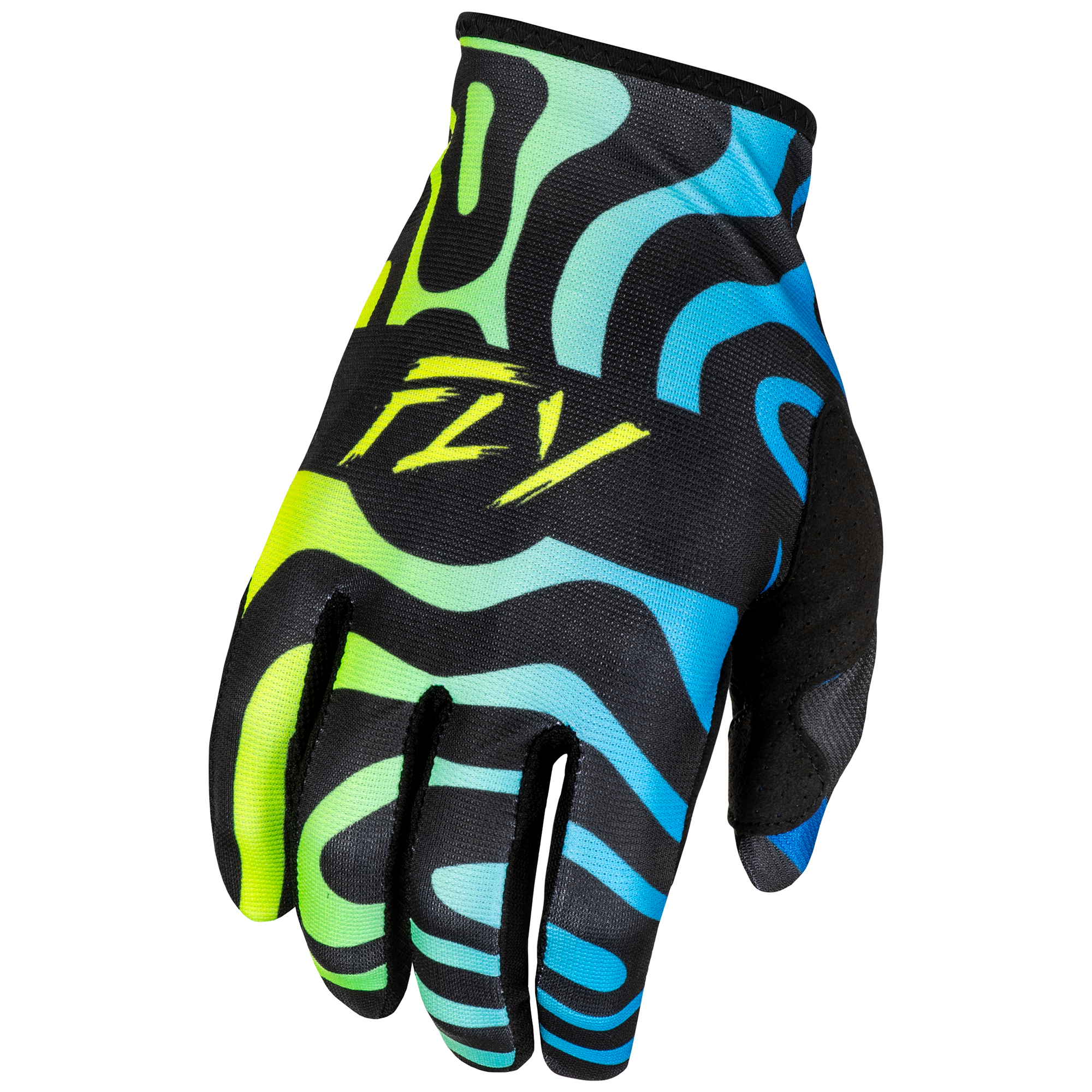 Fly Racing Lite MX Gloves Zen Black / Blue / Yellow - FREE UK Shipping, FREE 365 Day Returns | Moto Central