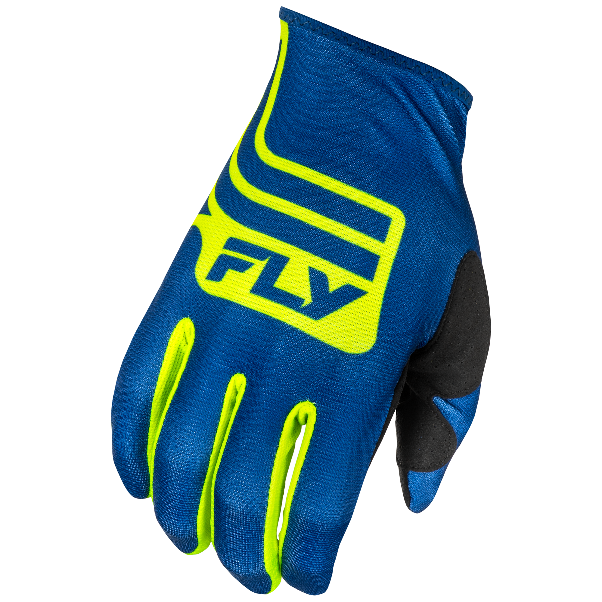 Fly Racing Lite MX Gloves Lancer LE Navy / Hi-Viz - FREE UK Shipping, FREE 365 Day Returns | Moto Central