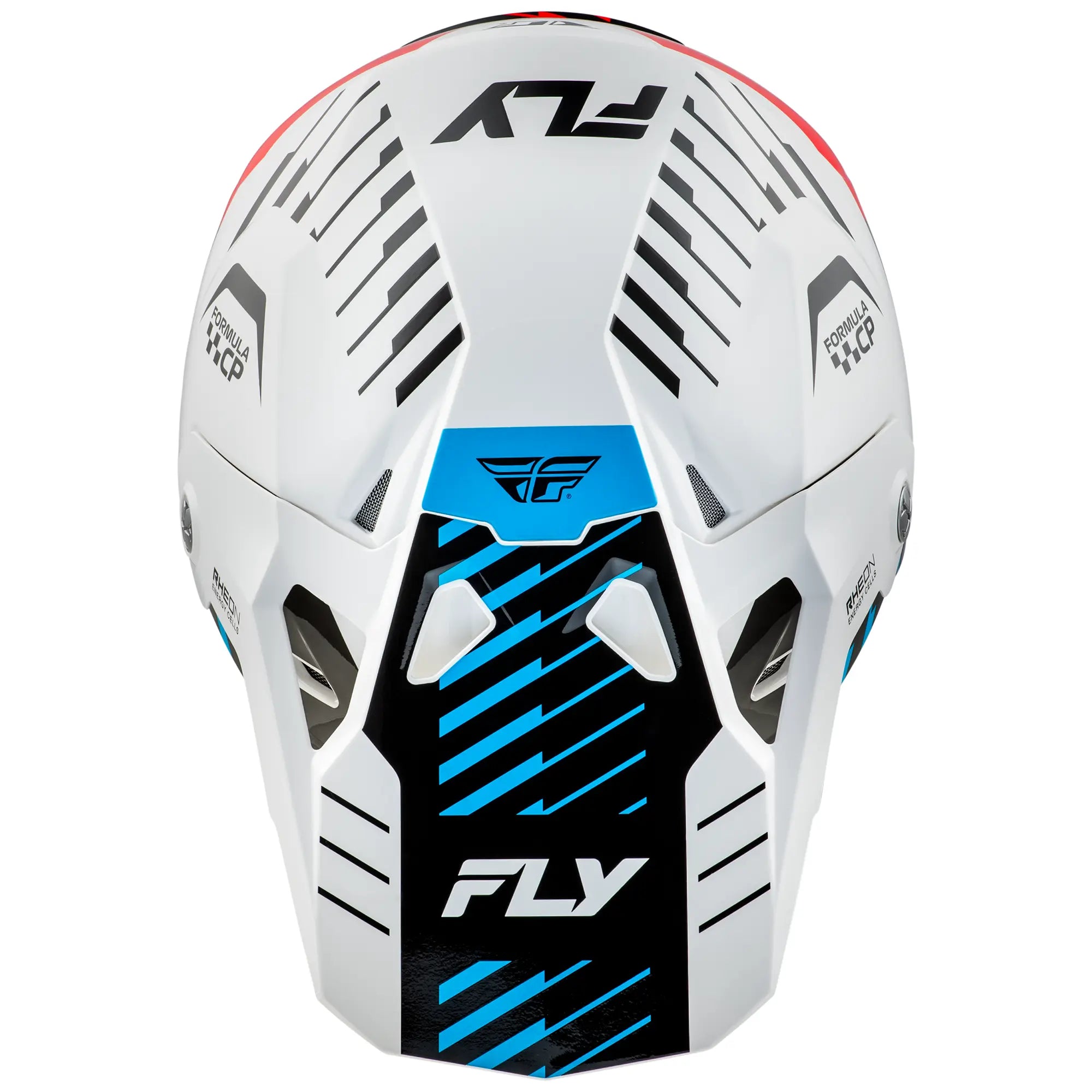 Fly Racing Formula CP Slice White / Red / Cyan - FREE UK Shipping, FREE 365 Day Returns | Moto Central