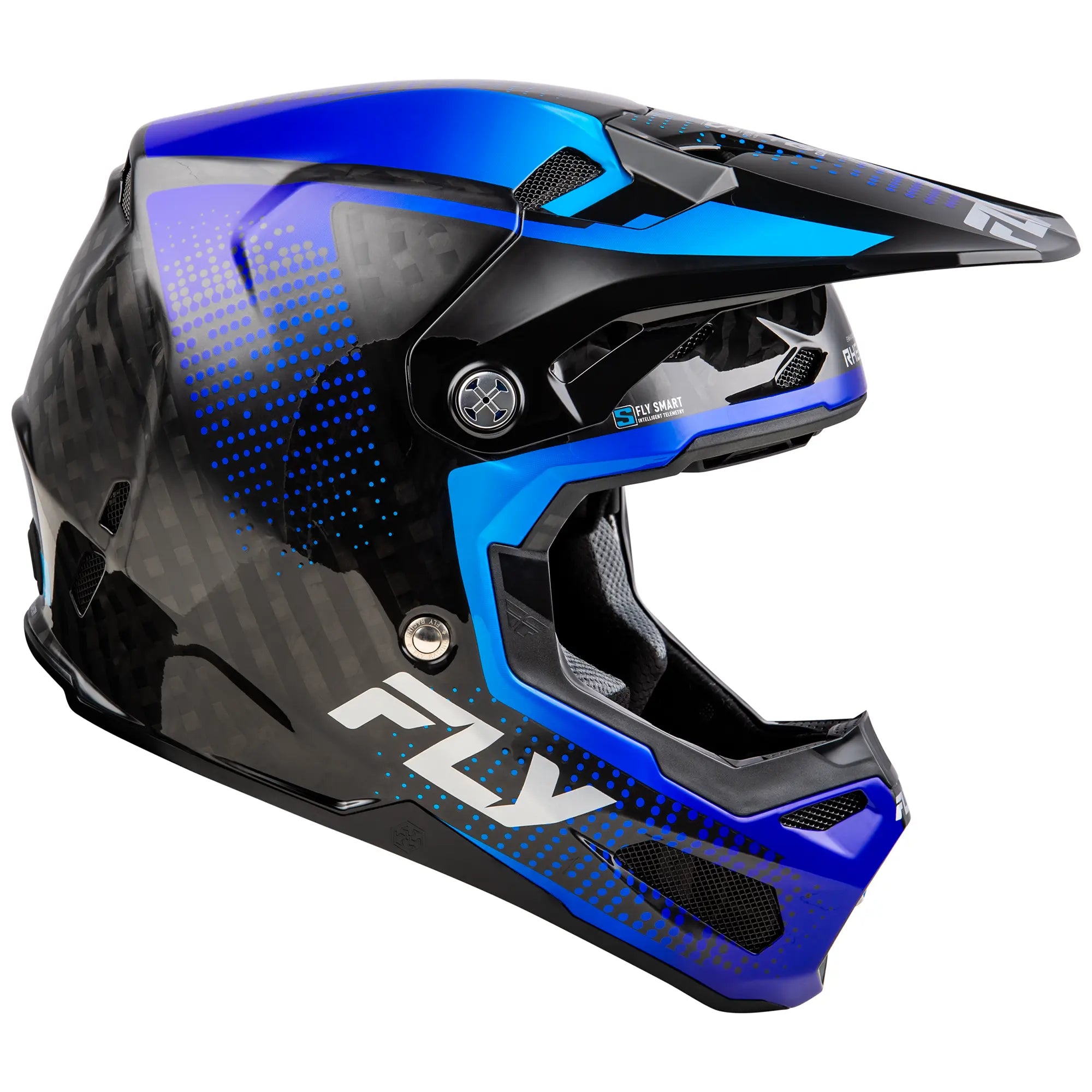 Fly Racing Formula S Protocol Carbon Black Carbon / Blue - FREE UK Shipping, FREE 365 Day Returns | Moto Central