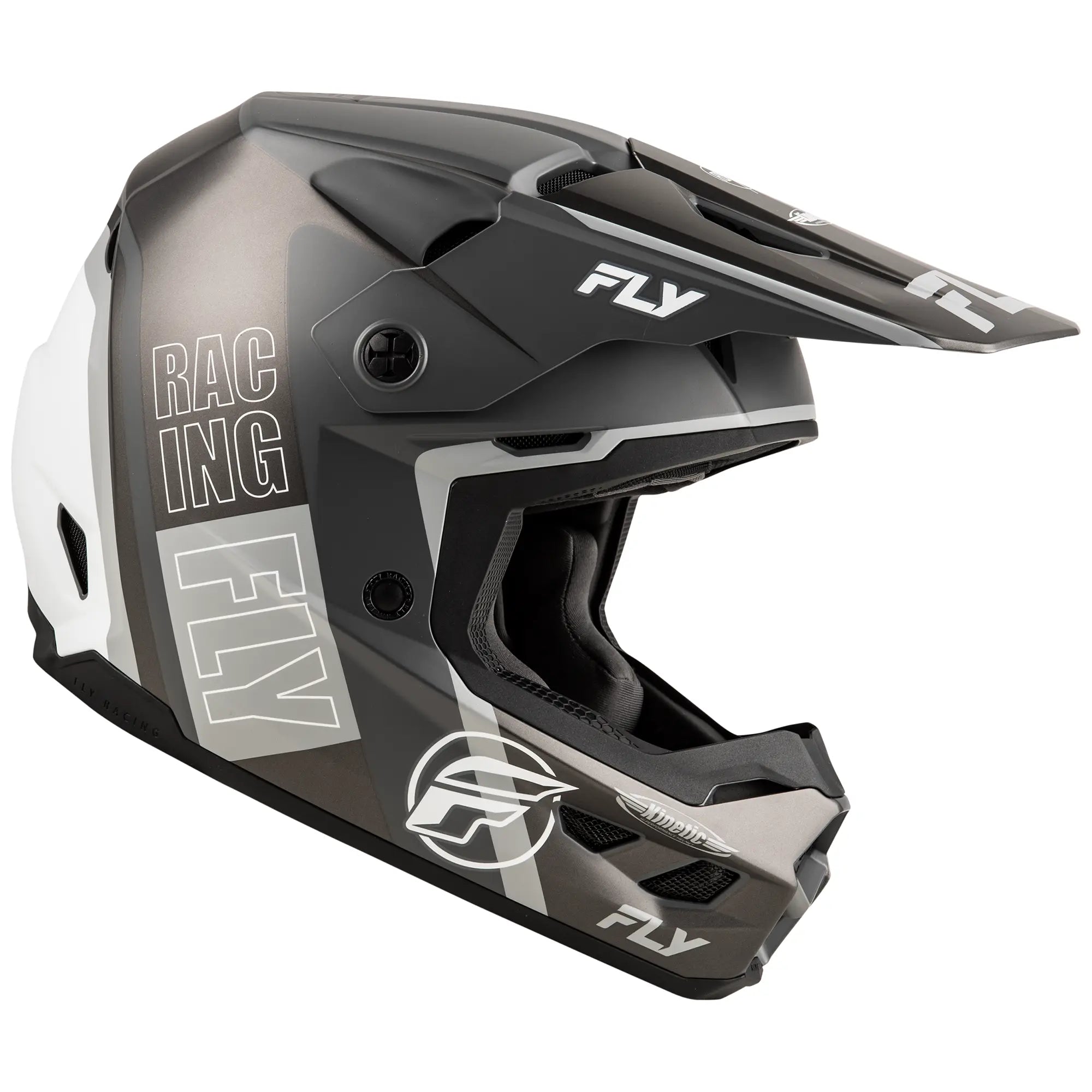Fly Racing Kinetic Rally Matte Grey / Black / White - FREE UK Shipping, FREE 365 Day Returns | Moto Central
