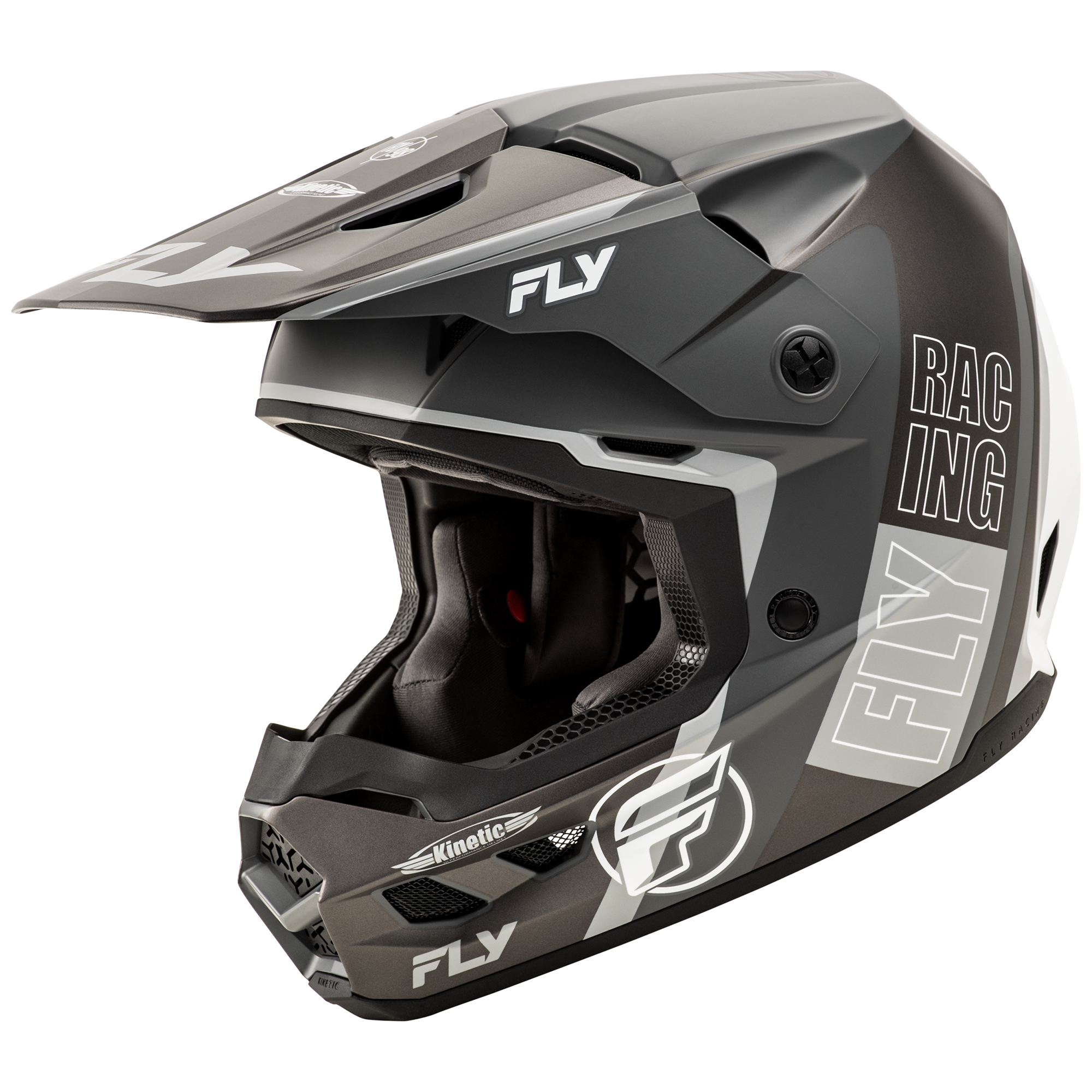 Fly Racing Kinetic Rally Matte Grey / Black / White - FREE UK Shipping, FREE 365 Day Returns | Moto Central