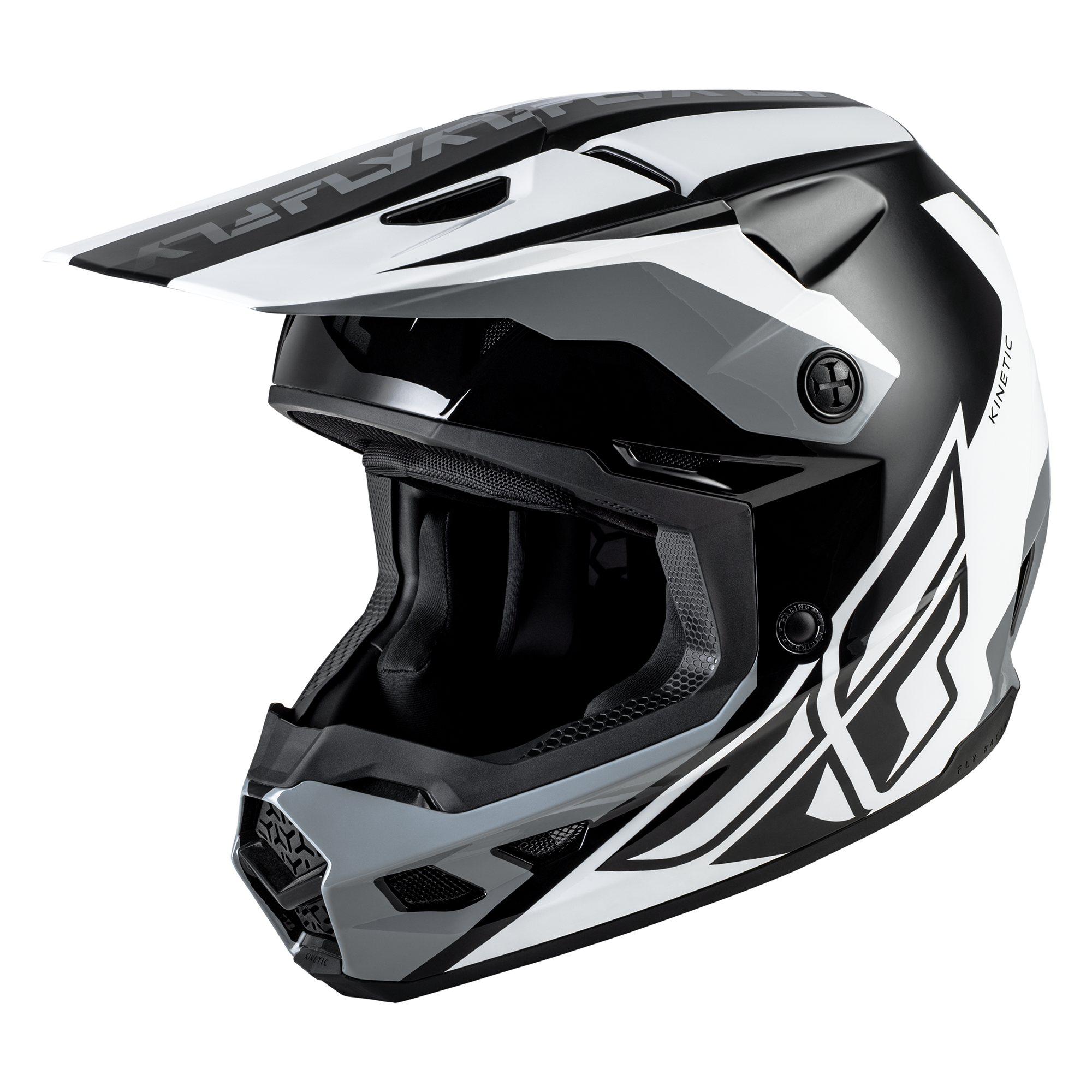 Fly Racing Kinetic Crest Black / White / Grey - FREE UK Shipping, FREE 365 Day Returns | Moto Central