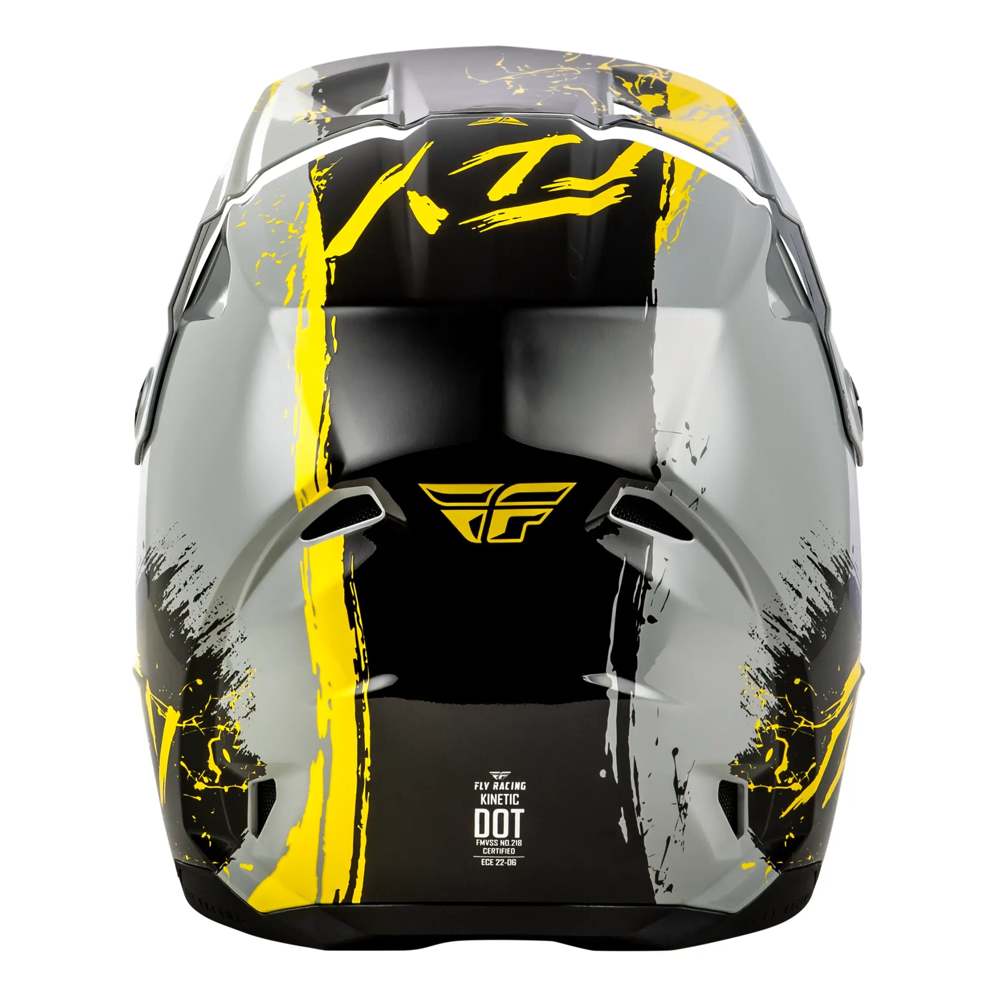 Fly Racing Kinetic Youth Drip Grey / Black / Yellow - FREE UK Shipping, FREE 365 Day Returns | Moto Central