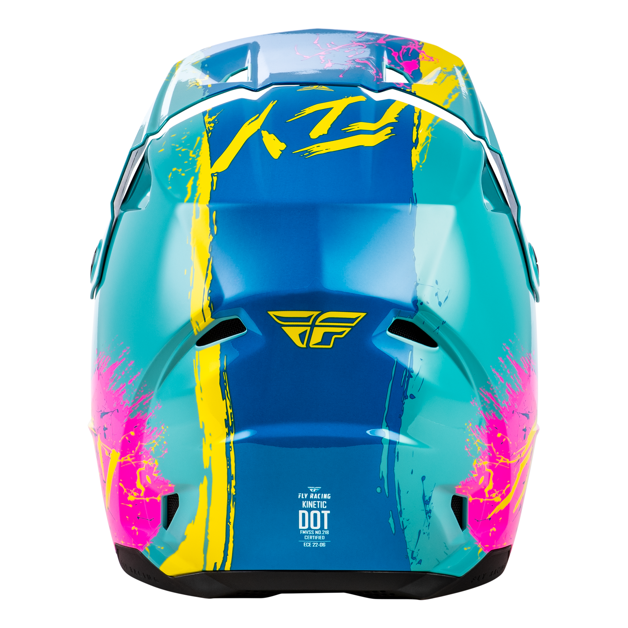 Fly Racing Kinetic Youth Drip Turquoise / Pink / Yellow - FREE UK Shipping, FREE 365 Day Returns | Moto Central