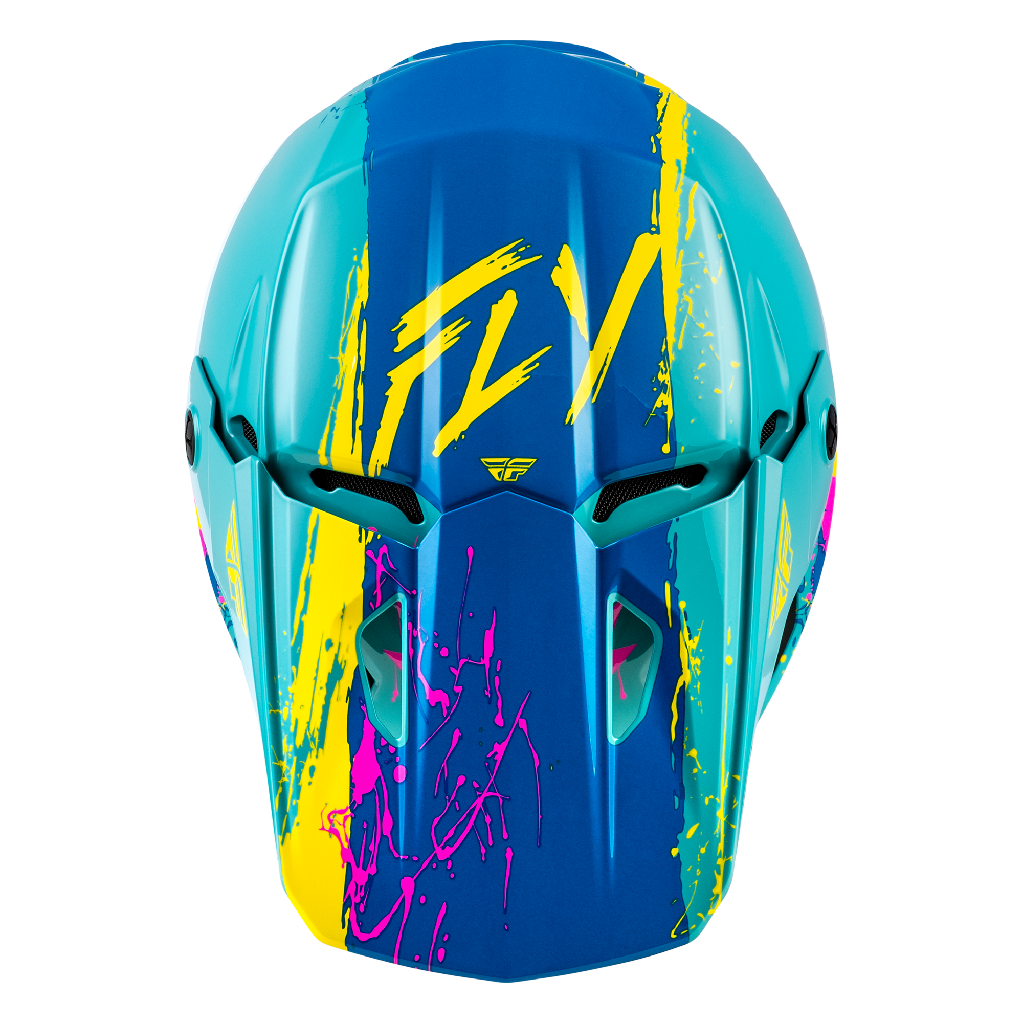Fly Racing Kinetic Youth Drip Turquoise / Pink / Yellow - FREE UK Shipping, FREE 365 Day Returns | Moto Central
