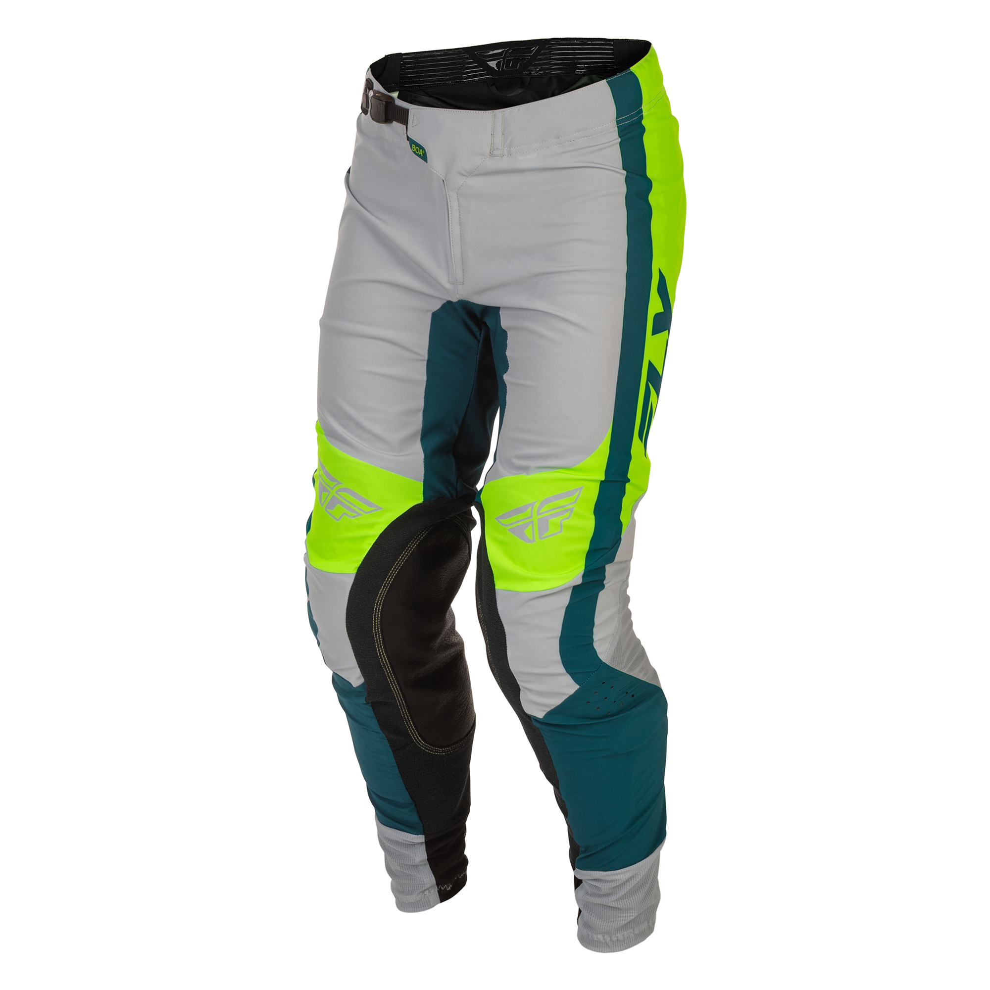 Fly Racing Lite MX Trouser Grey / Lime / Teal - FREE UK Shipping, FREE 365 Day Returns | Moto Central