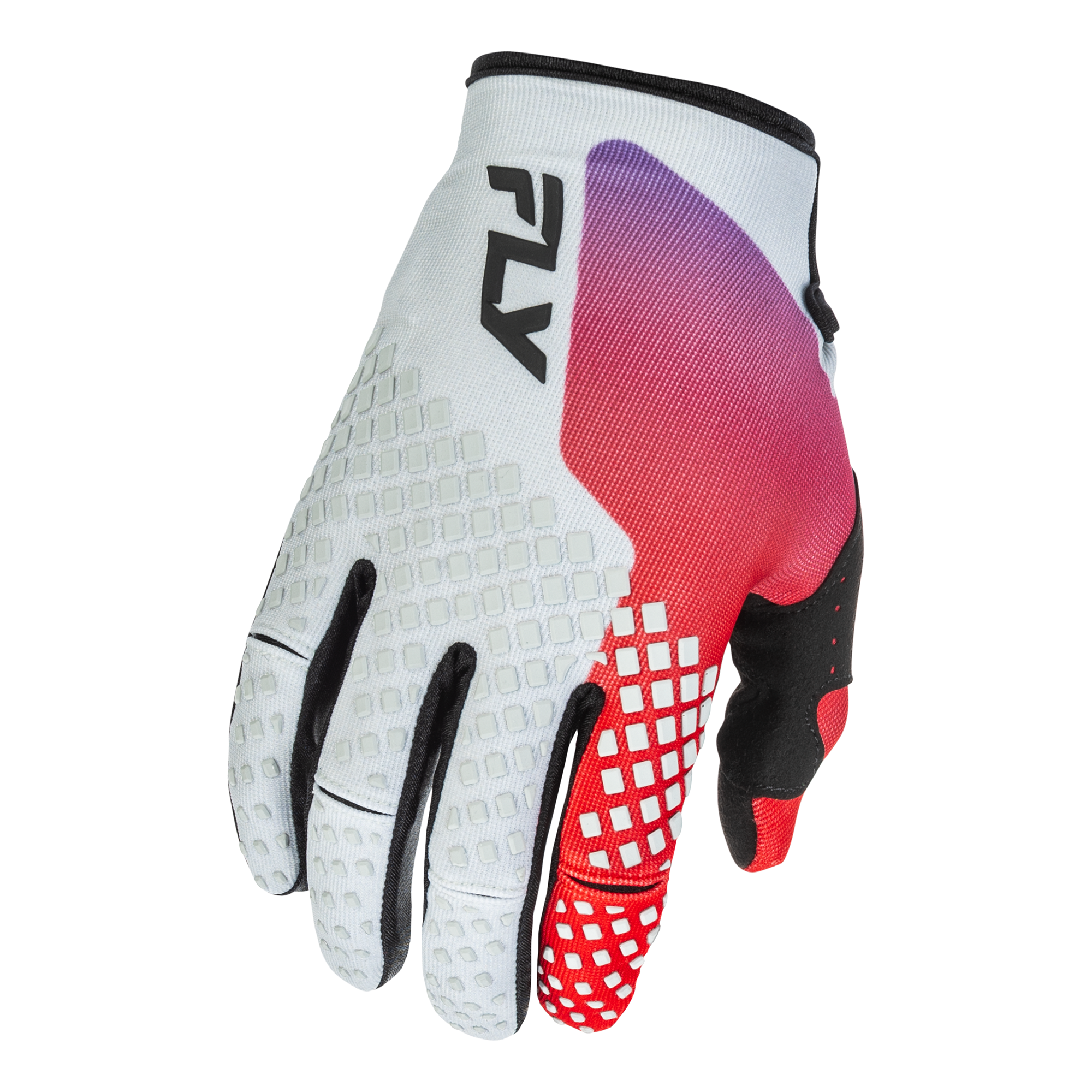 Fly Racing Kinetic Youth MX Gloves Grey / Red / Purple / Black - FREE UK Shipping, FREE 365 Day Returns | Moto Central