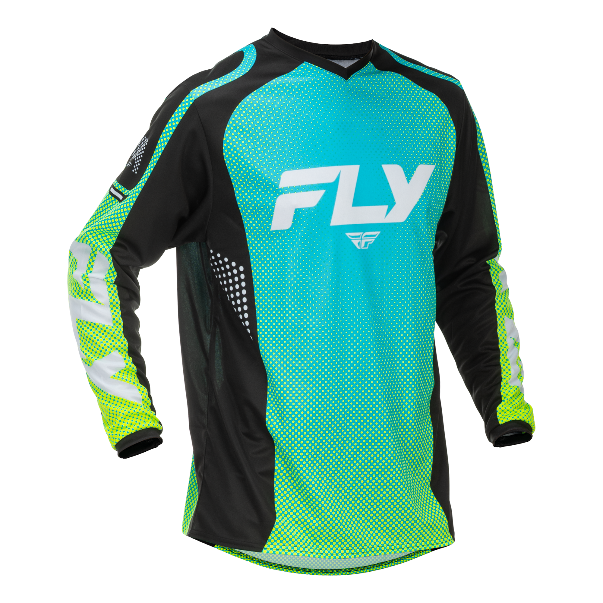Fly Racing F-16 MX Jersey Aqua / Black / White - FREE UK Shipping, FREE 365 Day Returns | Moto Central