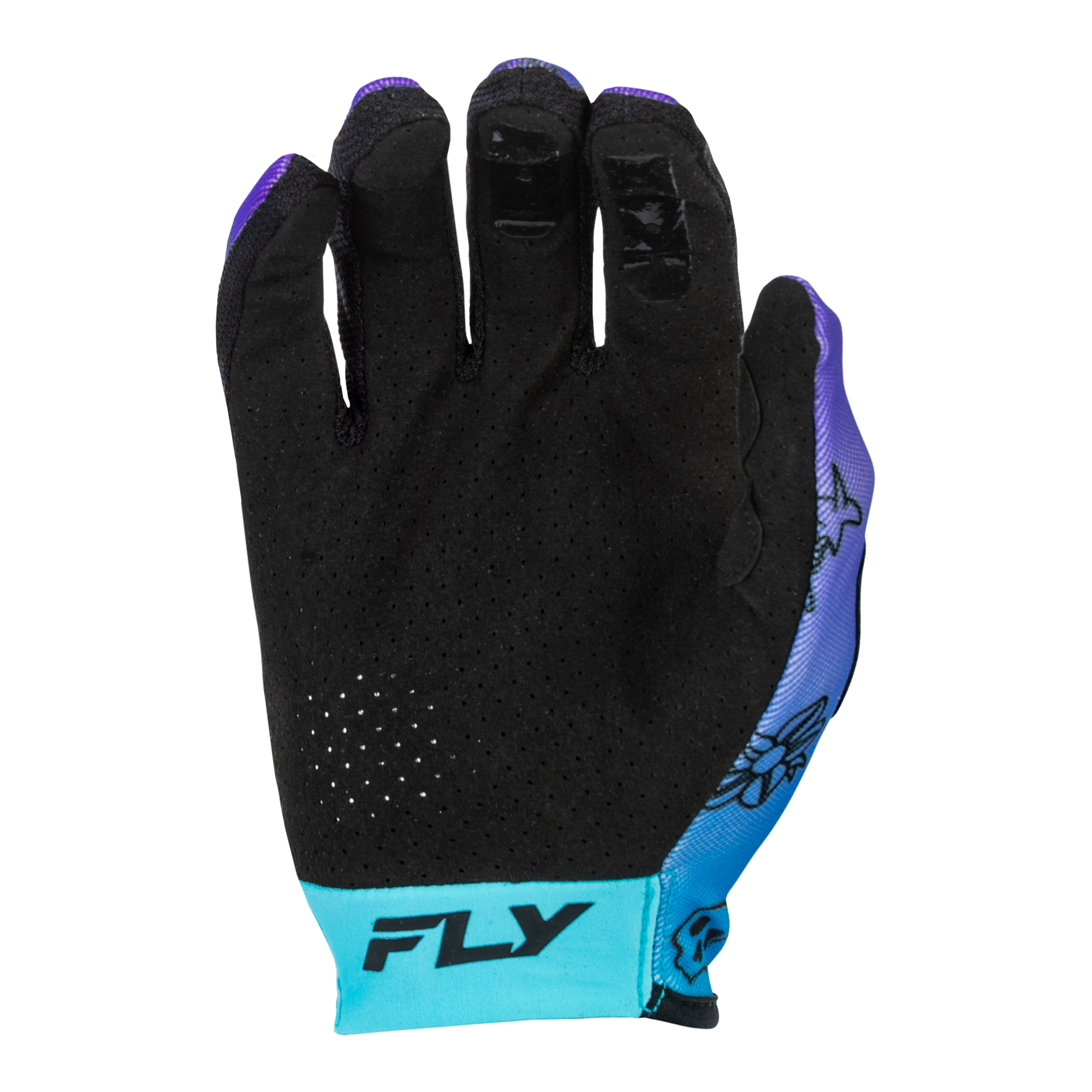 Fly Racing Lite Outline MX Gloves Purple / Blue / Black - FREE UK Shipping, FREE 365 Day Returns | Moto Central