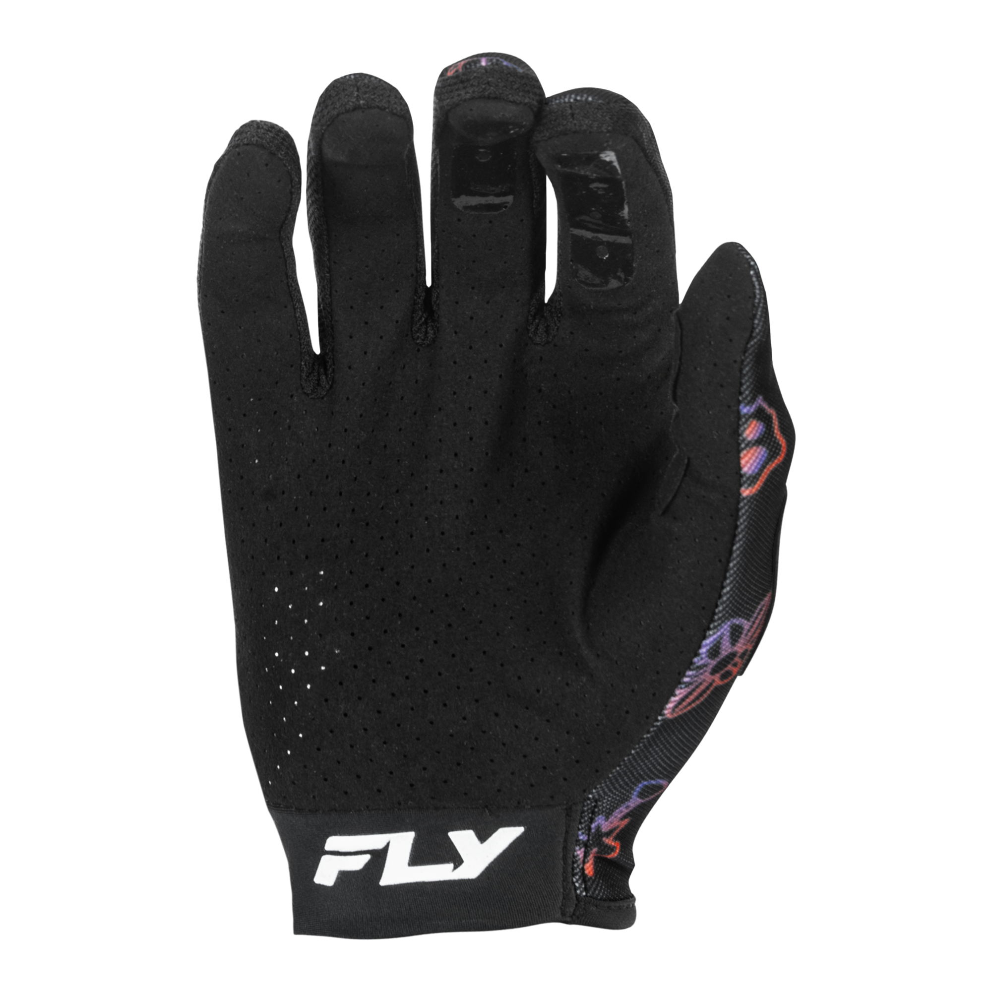 Fly Racing Lite Outline Youth MX Gloves Black / Red / Purple - FREE UK Shipping, FREE 365 Day Returns | Moto Central