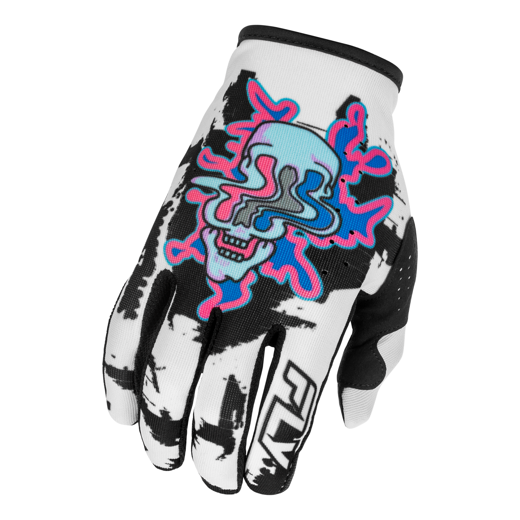 Fly Racing Lite Warp MX Gloves White / Blue / Pink - FREE UK Shipping, FREE 365 Day Returns | Moto Central