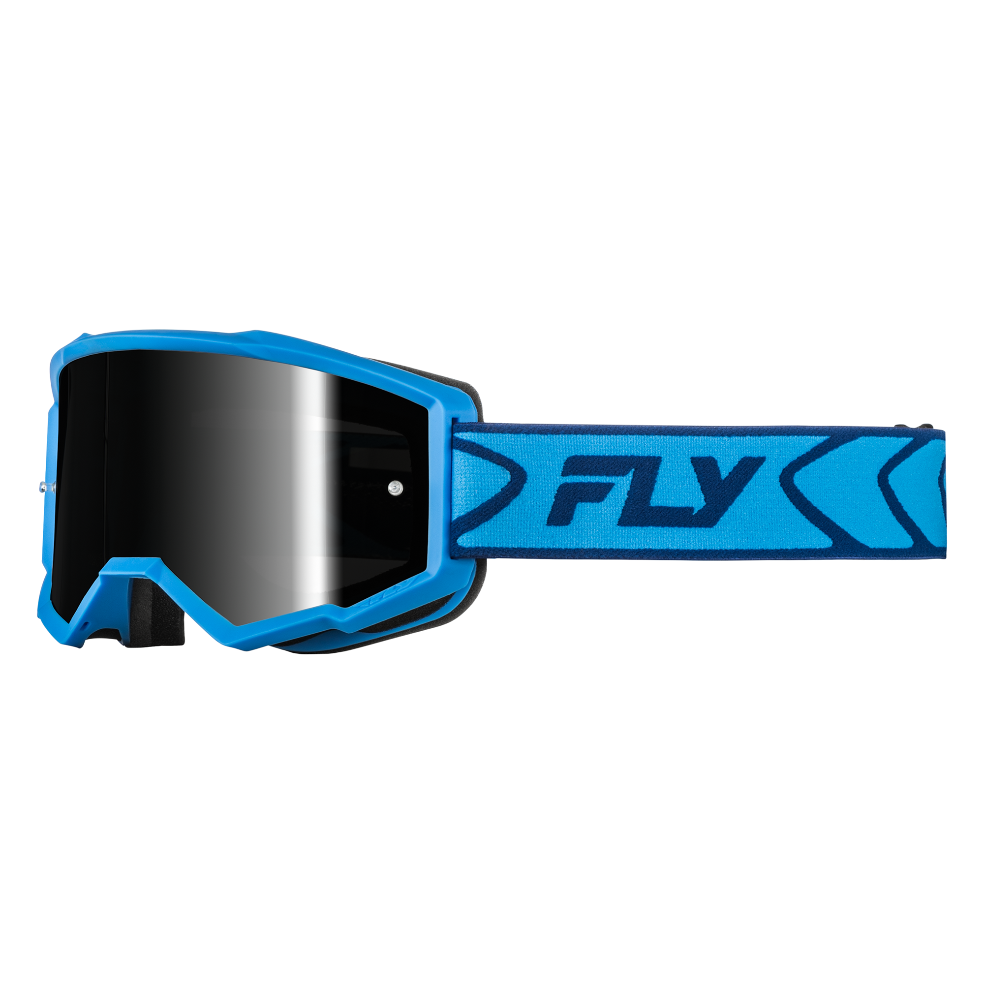 Fly Racing Zone Goggles Blue / Navy With Black Mirror / Smoke Lens - FREE UK Shipping, FREE 365 Day Returns | Moto Central