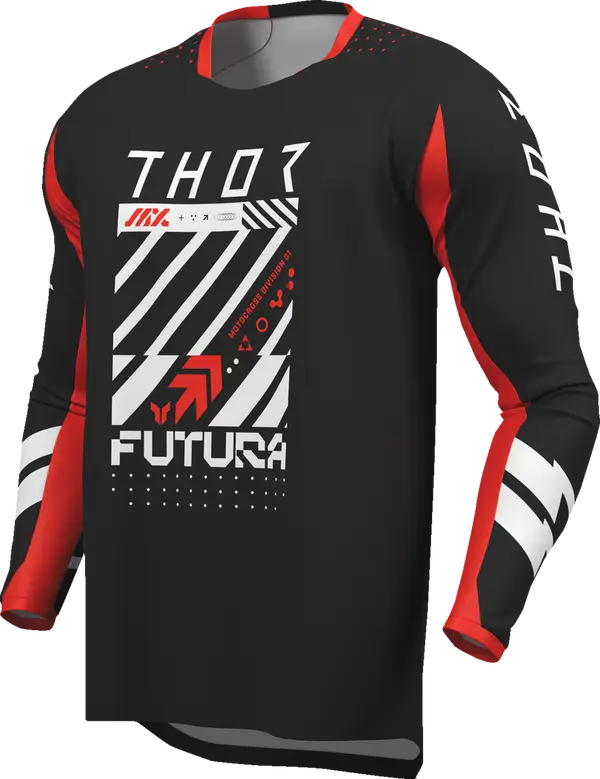 Thor Launchmode Futura Youth Jersey Black / Red - FREE UK Shipping, FREE 365 Day Returns | Moto Central