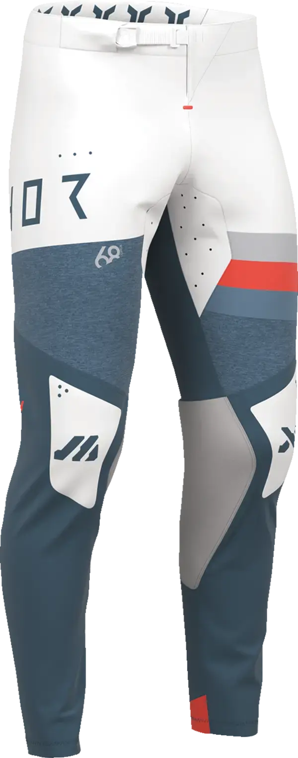 Thor Sportmode League MX Textile Trouser Blue / Light Grey / Red / White - FREE UK Shipping, FREE 365 Day Returns | Moto Central