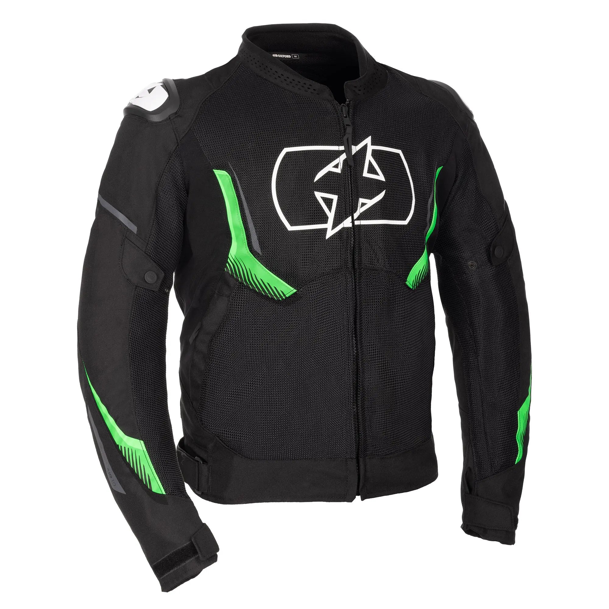 Oxford Omega 1.0 Air Textile Jacket Black / Green FREE UK Delivery, FREE 365 Day Returns | Moto Central