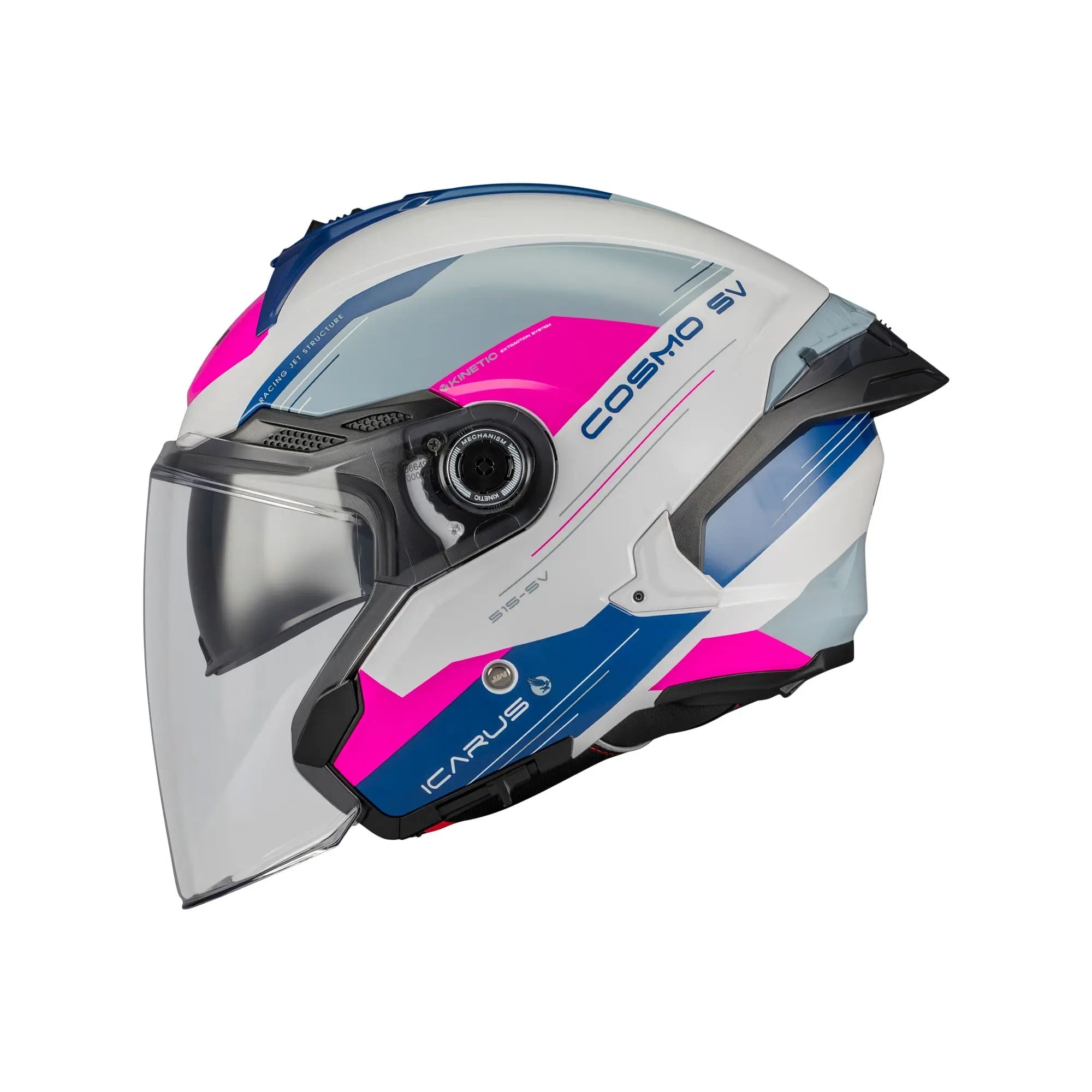 MT Helmet Cosmo SV Icarus A8 Gloss White / Grey / Pink / Navy FREE UK Delivery, FREE 365 Day Returns | Moto Central