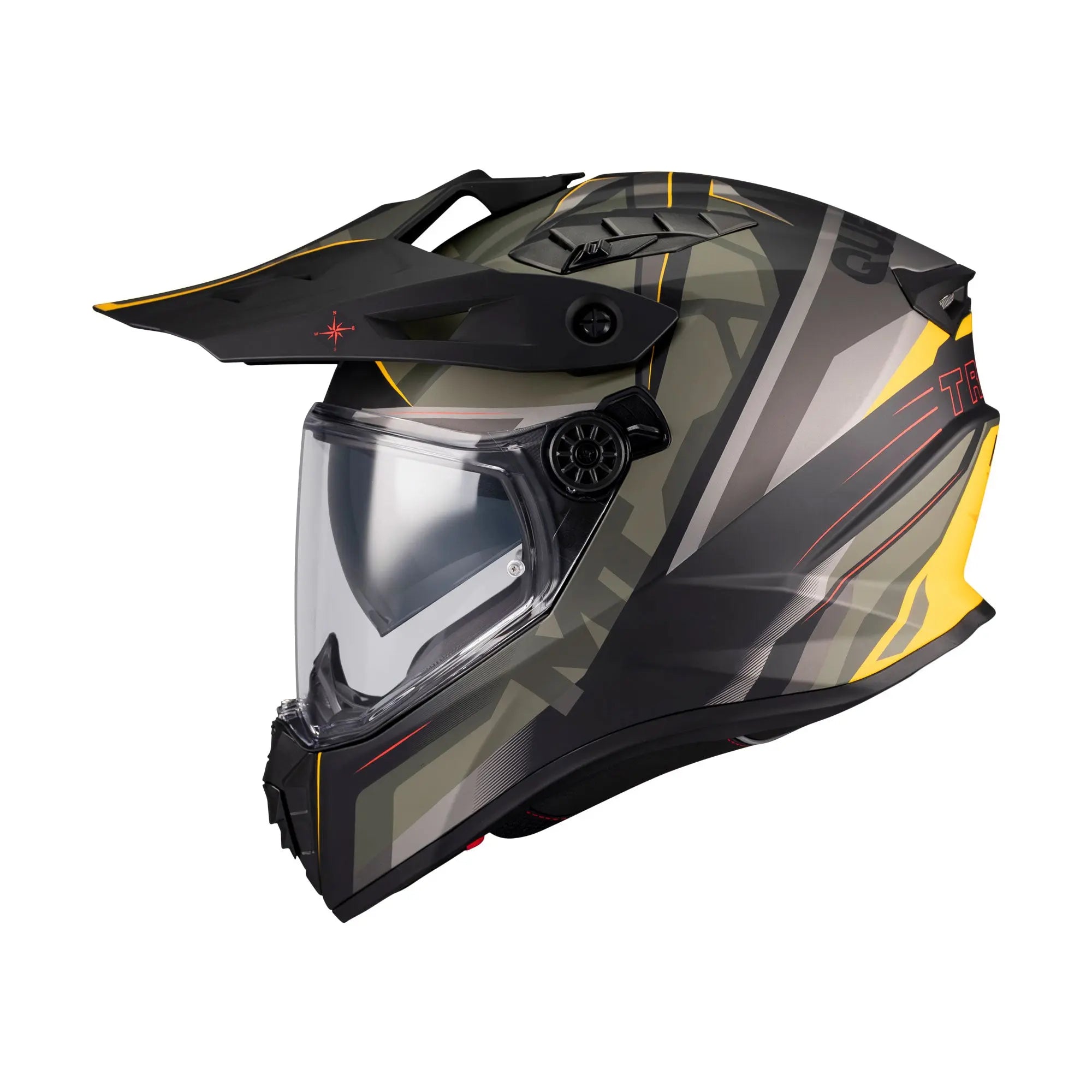 MT Helmet Track SV Questor B6 Matt Khaki / Yellow FREE UK Delivery, FREE 365 Day Returns | Moto Central