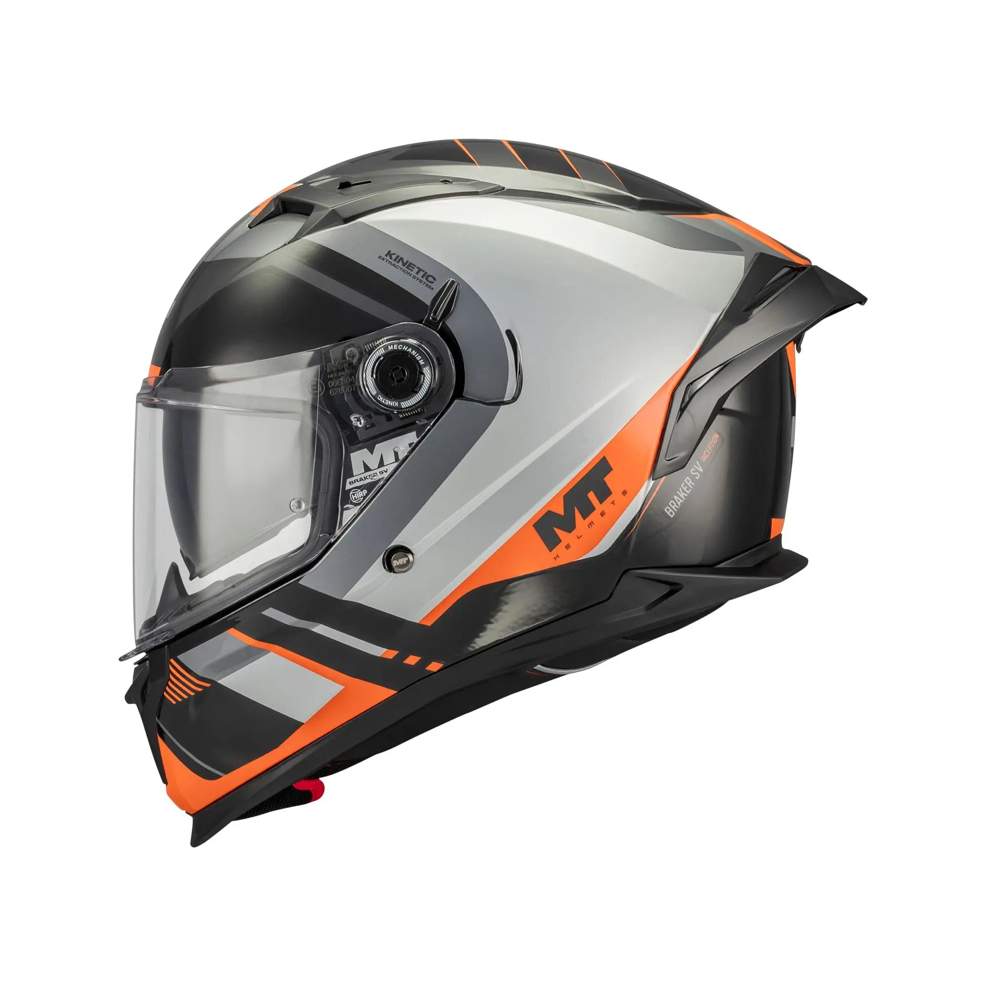 MT Helmet Braker SV Inception B4 Gloss Black / Grey / Orange FREE UK Delivery, FREE 365 Day Returns | Moto Central
