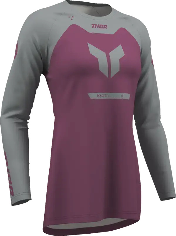 Thor Ridemode Menace Ladies Jersey Grey / Purple - FREE UK Shipping, FREE 365 Day Returns | Moto Central