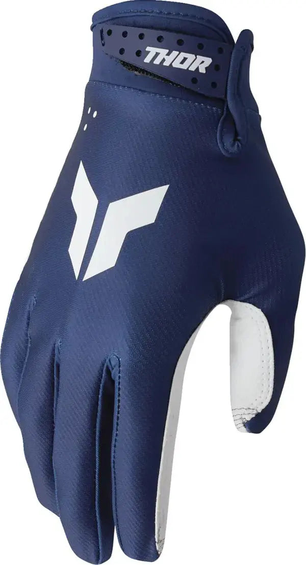 Thor Launchmode Textile Gloves Navy / White - FREE UK Shipping, FREE 365 Day Returns | Moto Central