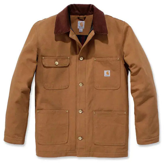 Carhartt Firm Duck Chore Coat Brown - flat front view