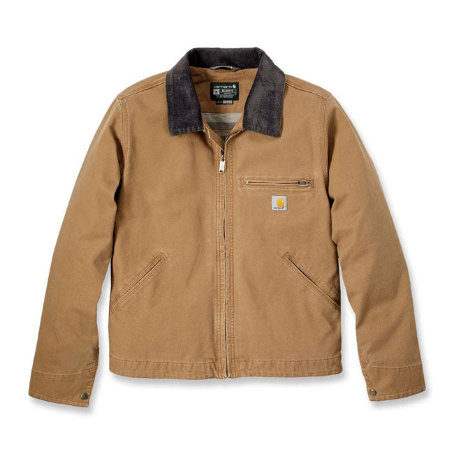 Carhartt Duck Detroit Relaxed Fit Jacket Brown - FREE UK Shipping, FREE 365 Day Returns | Moto Central