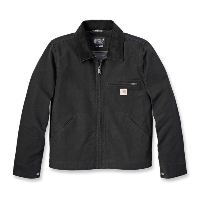 Carhartt Duck Detroit Relaxed Fit Jacket Black - FREE UK Shipping, FREE 365 Day Returns | Moto Central