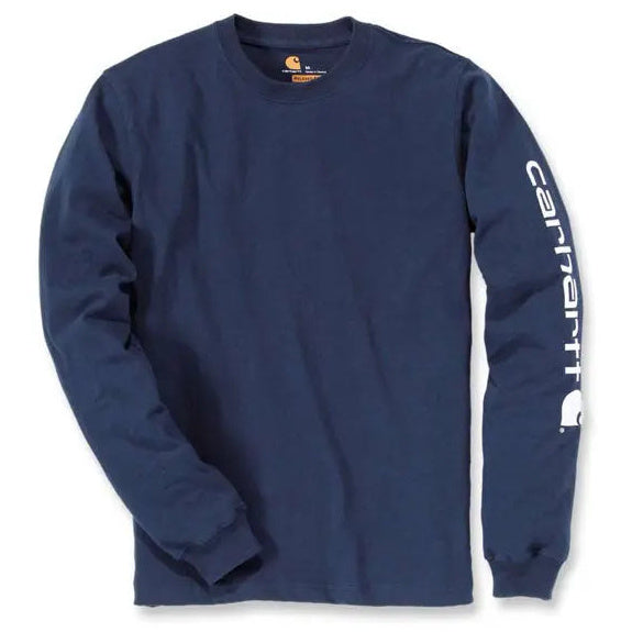 Carhartt Sleeves Logo Long Sleeves T-Shirt Navy – front view