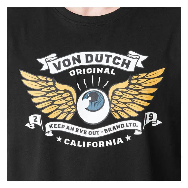 Von Dutch Wings Noir T-Shirt Black FREE UK Delivery, FREE 365 Day Returns | Moto Central