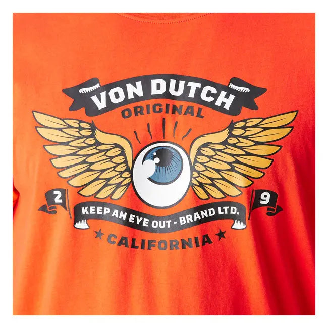 Von Dutch Wings Orange T-Shirt FREE UK Delivery, FREE 365 Day Returns | Moto Central