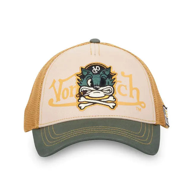 Von Dutch Pirate Cat Cap Beige FREE UK Delivery, FREE 365 Day Returns | Moto Central