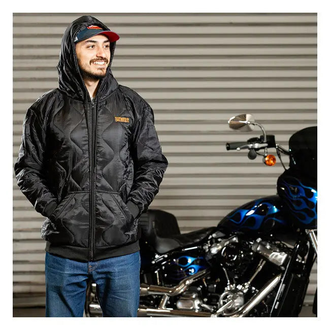 Biltwell Woobie Zip Hoodie Black  - FREE UK Shipping, FREE 365 Day Returns | Moto Central
