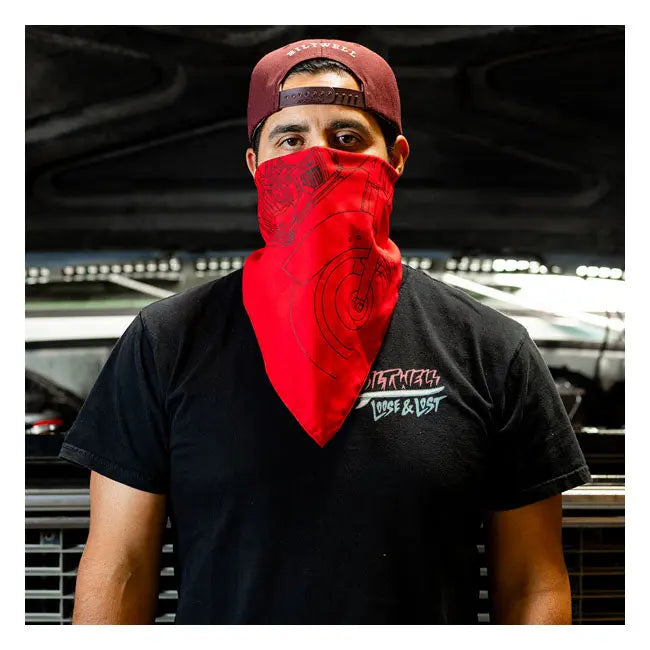 Biltwell Pan Bandana Red  - FREE UK Shipping, FREE 365 Day Returns | Moto Central