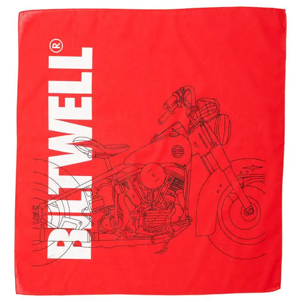 Biltwell Pan Bandana Red - flat front view