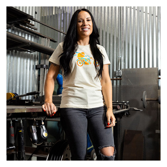 Biltwell Howdy Ladies T-Shirt Off White - FREE UK Shipping, FREE 365 Day Returns | Moto Central