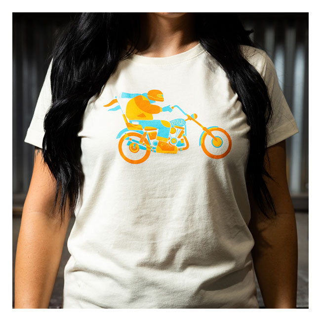 Biltwell Howdy Ladies T-Shirt Off White - FREE UK Shipping, FREE 365 Day Returns | Moto Central