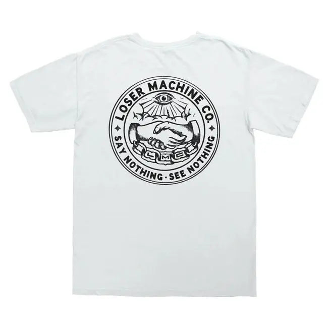 Loser Machine Secret Society T-Shirt White FREE UK Delivery, FREE 365 Day Returns | Moto Central