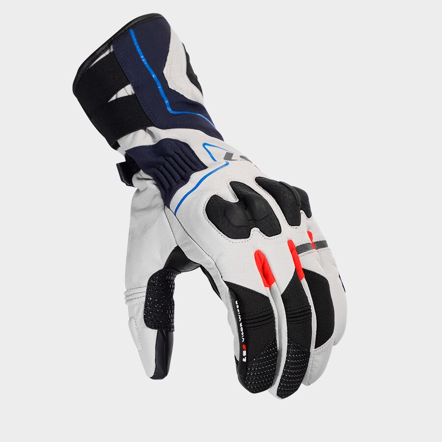 LS2 Nordic Gloves Grey / Blue / Red FREE UK Delivery, FREE 365 Day Returns | Moto Central