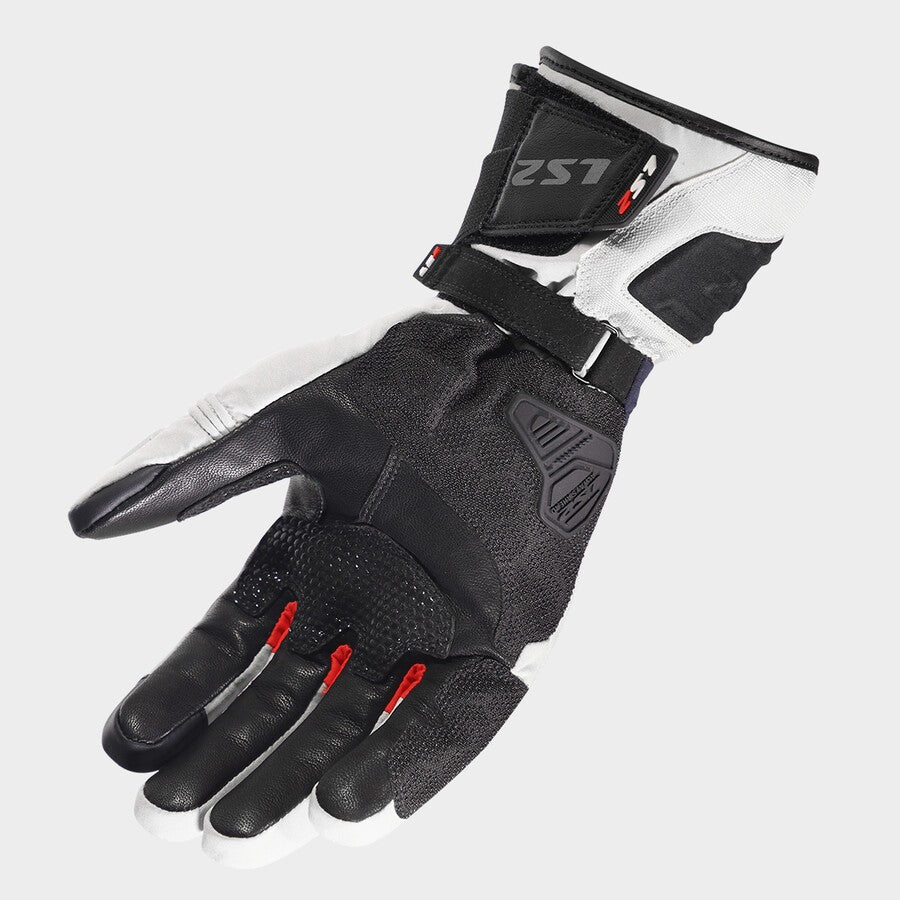 LS2 Nordic Gloves Grey / Blue / Red FREE UK Delivery, FREE 365 Day Returns | Moto Central