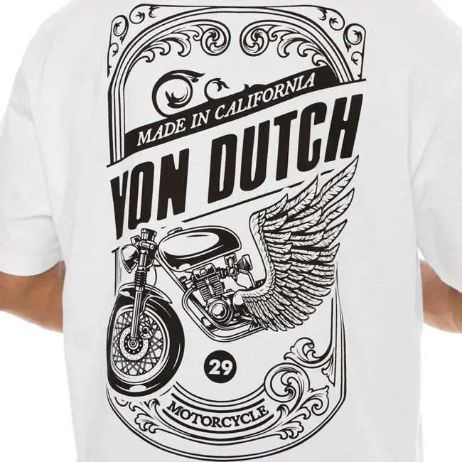 Von Dutch Frame T-Shirt White FREE UK Delivery, FREE 365 Day Returns | Moto Central