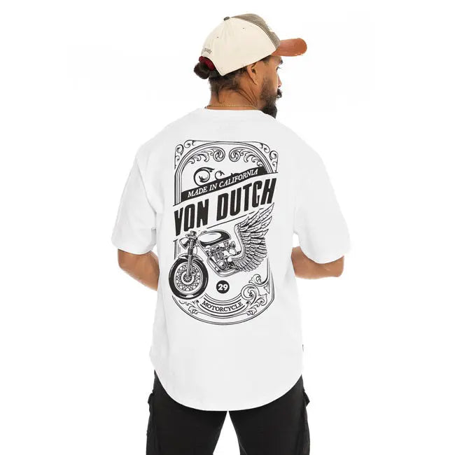 Von Dutch Frame T-Shirt White FREE UK Delivery, FREE 365 Day Returns | Moto Central