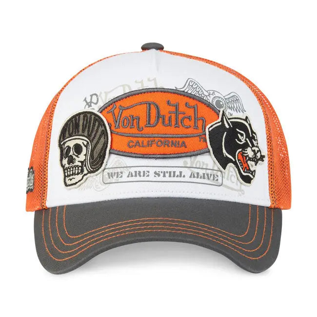 Von Dutch Patches 06 Cap Orange / Brown FREE UK Delivery, FREE 365 Day Returns | Moto Central