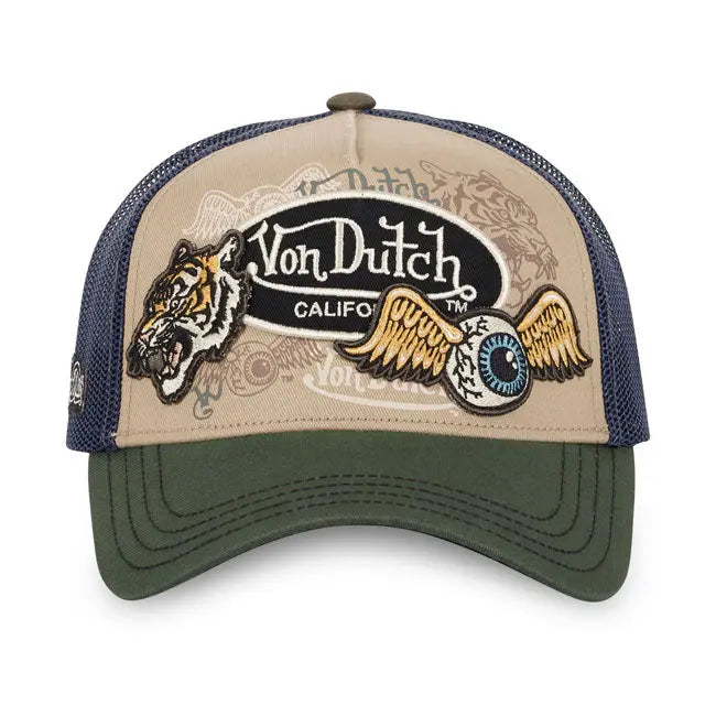 Von Dutch Patches 07 Cap Olive / Navy FREE UK Delivery, FREE 365 Day Returns | Moto Central