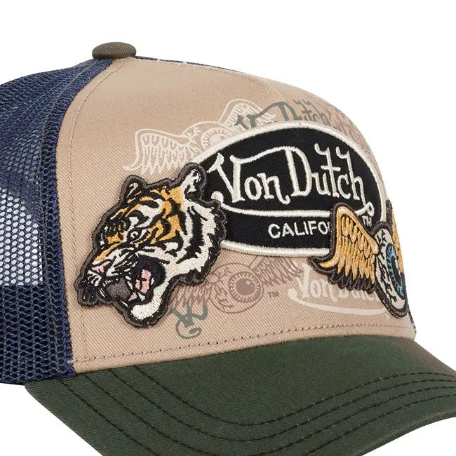 Von Dutch Patches 07 Cap Olive / Navy FREE UK Delivery, FREE 365 Day Returns | Moto Central